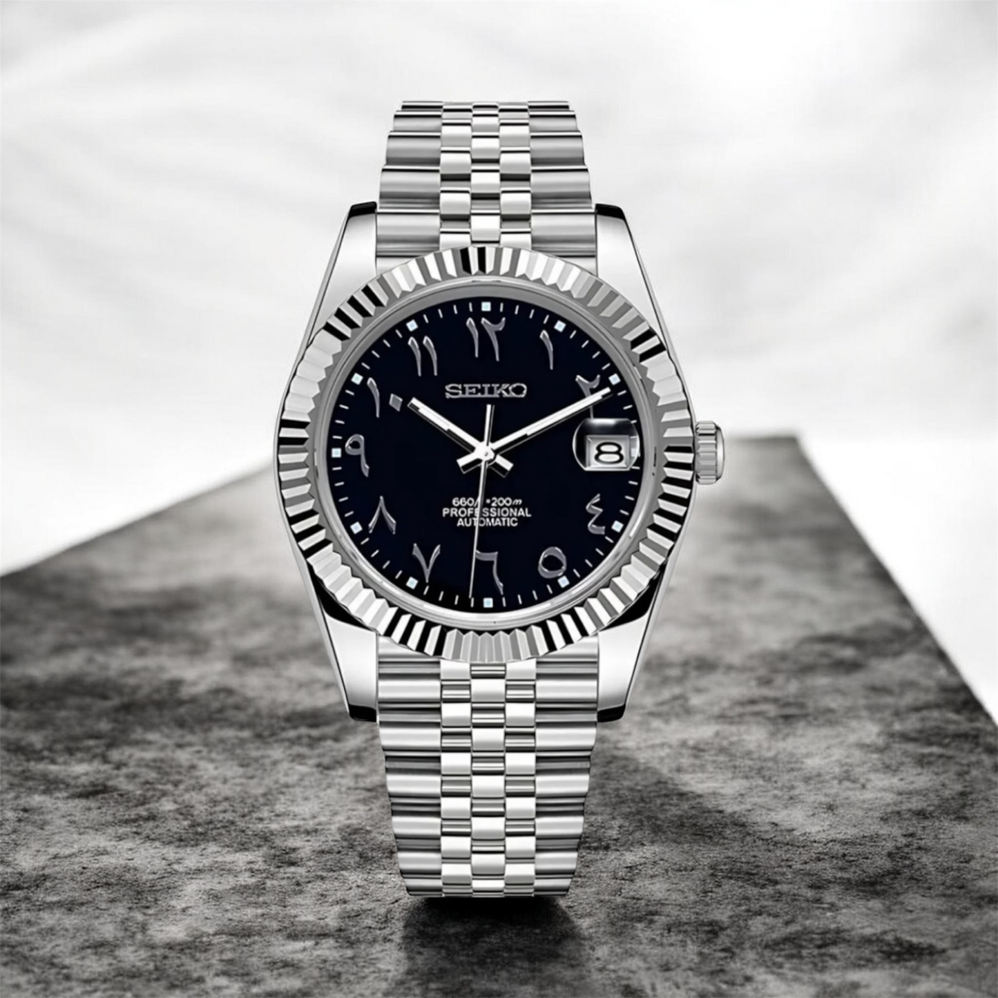 Black Arabic Date Just Mod