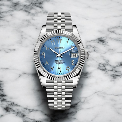 Ice Blue Arabic Date Just Mod