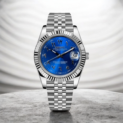 Blue Arabic Date Just Mod