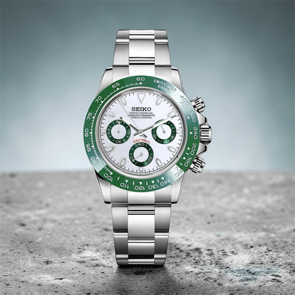 Silver/Green Chronograph